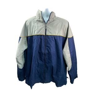 Nike Jacket Mens XXL Blue Gray Track Windbreaker Full Zip 90s Vintage